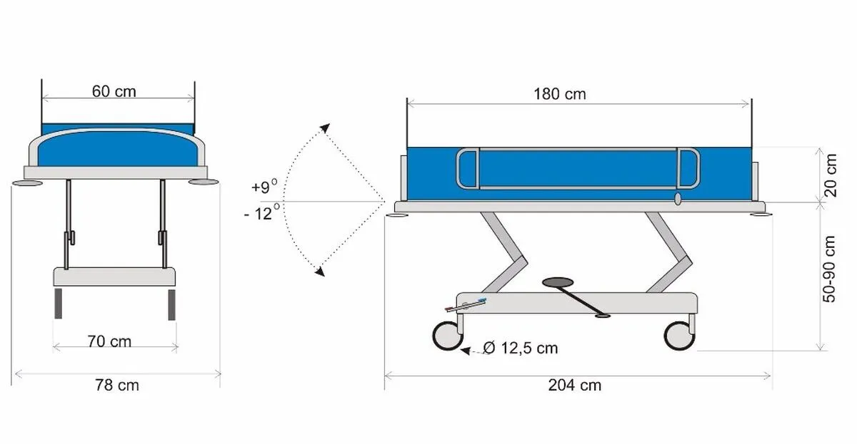 Sprchovací lůžko - hydraulické 