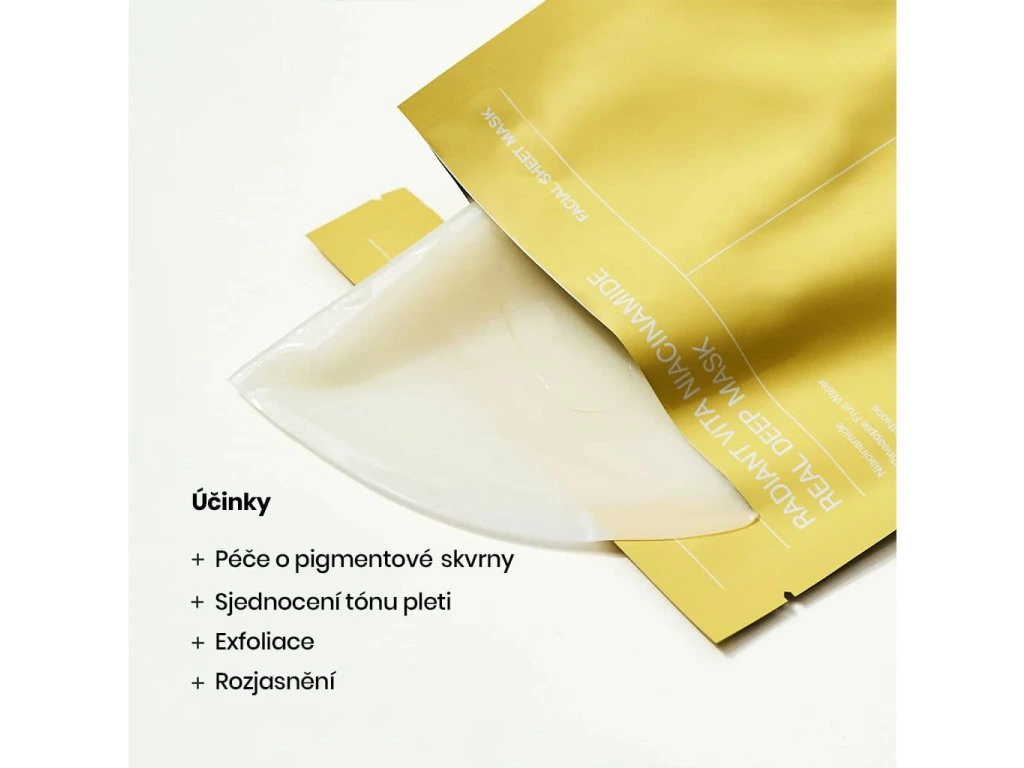 Radiant Vita Niacinamide Rozjasňující pleťová korejská maska s niacinamidem