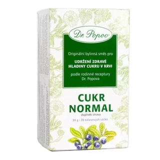 DR.POPOV Cukr normal, porcovaná směs, 30 g, 20 nálevových sáčků