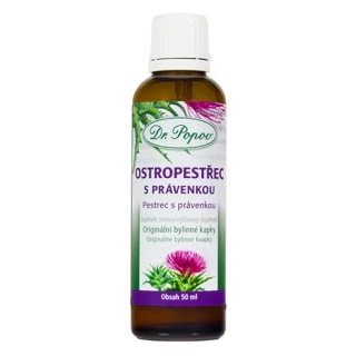 DR.POPOV Ostropestřec s právenkou, originální bylinné kapky, 50 ml