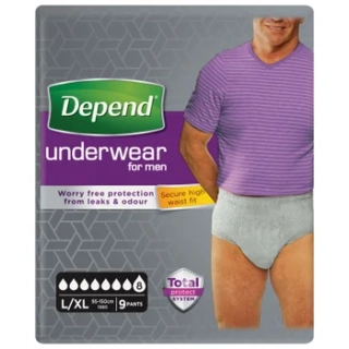 Depend Super pro muže L/XL natahovací kalhotky 9 ks