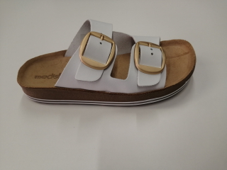 MEDISTYLE Dámský pantofel bílý - 2 přezky (WHITE) 3FL-F310/bílý