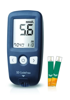 Glukometr SD CODEFREE Kompletní SET (přístroj +10proužků+odb.pero+10jehel)