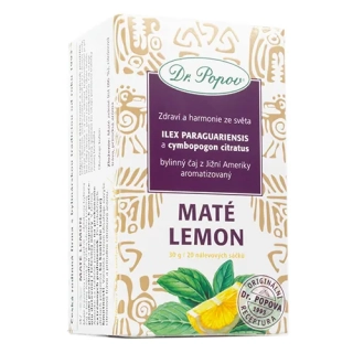 DR.POPOV Maté lemon, bylinný čaj, porcovaný, 30 g