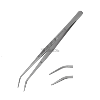 Pinzeta zubní, lomená 16 cm (99-1026)