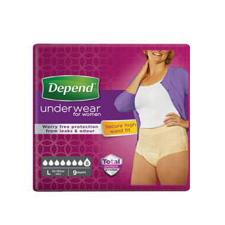Depend Super L natahov.kalhotky pro ženy 9ks